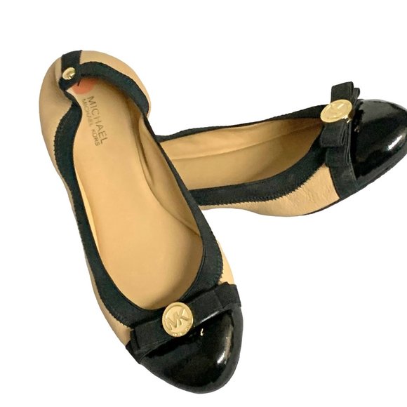 MICHAEL Michael Kors Dixie Leather Cap Toe Logo‎ Ballet Flats - Picture 8 of 8